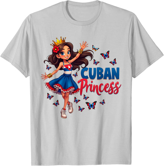 Cuban Princess Dabbing Hispanic Latina Cuban girls & kids T-Shirt - T-Shirt | Ash