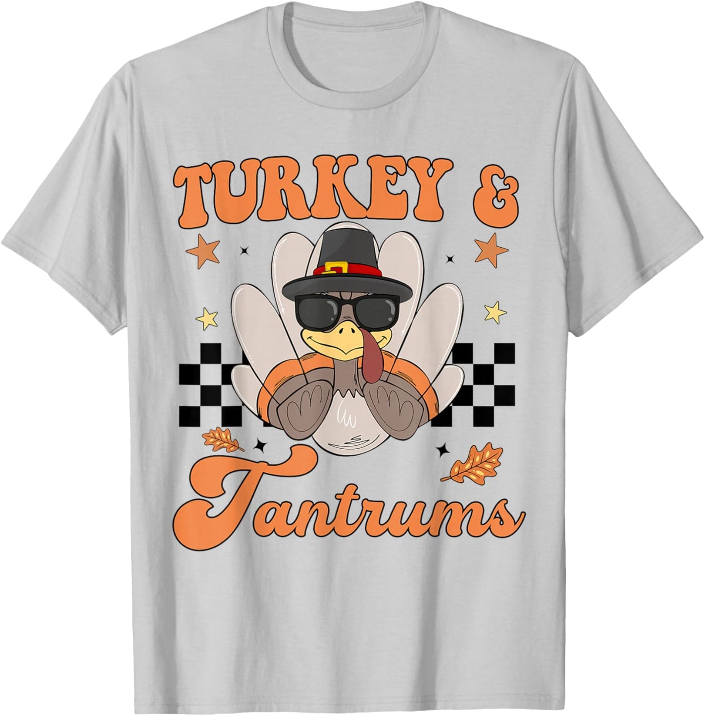 Boy Toddler Thanksgiving Trot Turkey Tantrum Outfit Costume T-Shirt - T-Shirt | Ash