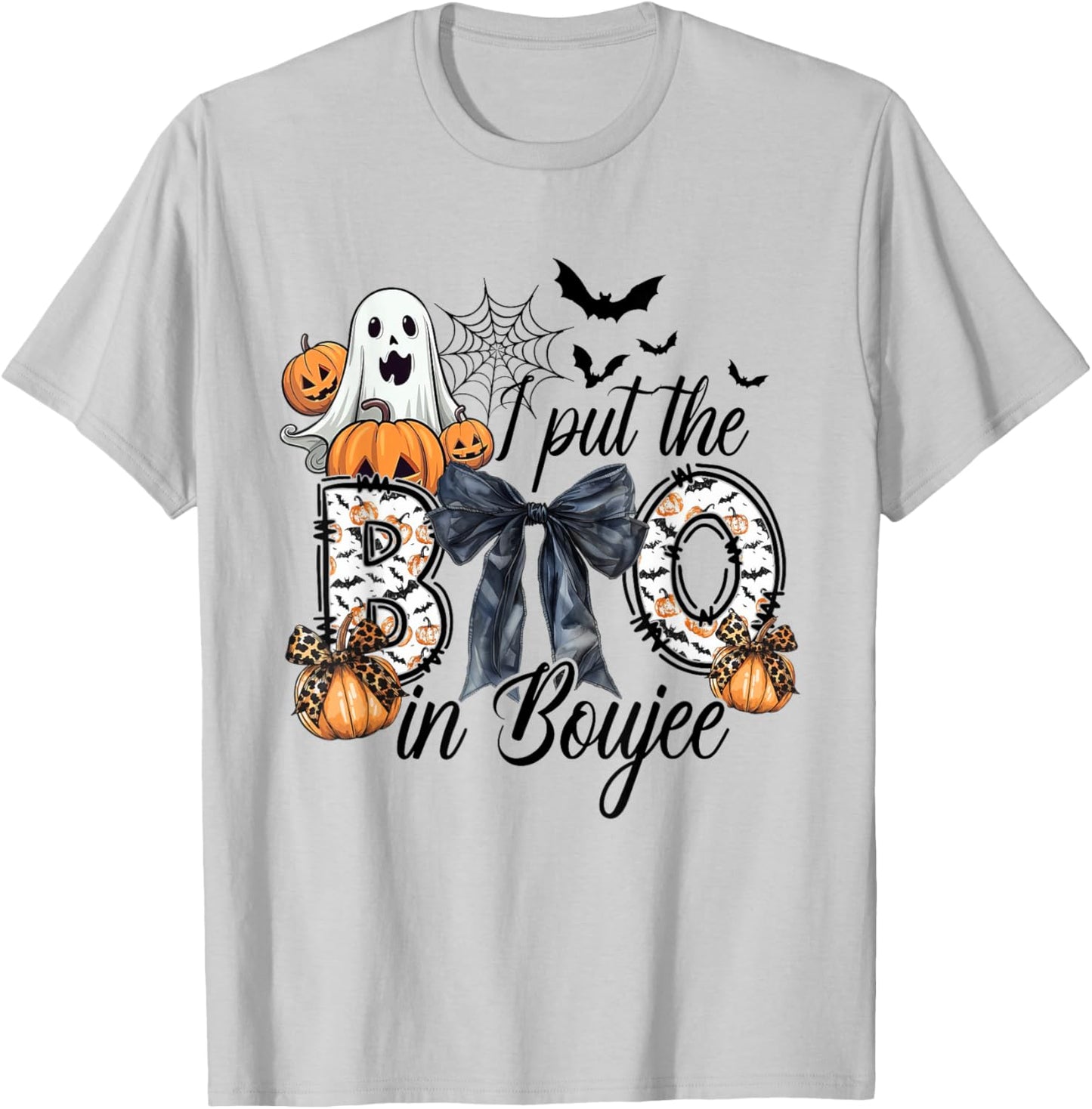 Cute Retro Ghost Boo Halloween Shirt, Gift Men T-Shirt - T-Shirt | Ash