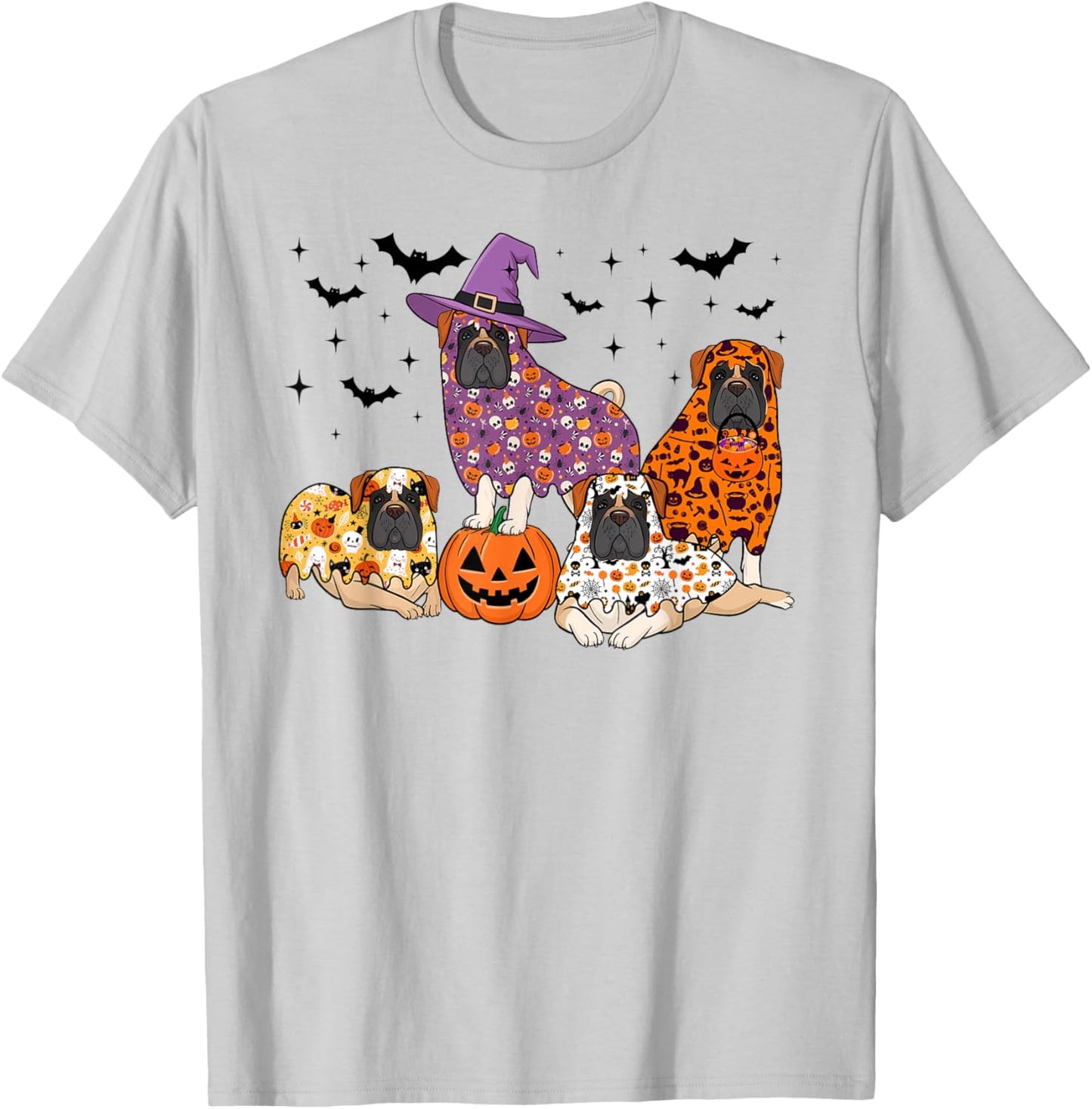 Funny Halloween Ghost English Mastiff Boo Costume Spooky Dog T-Shirt - T-Shirt | Ash