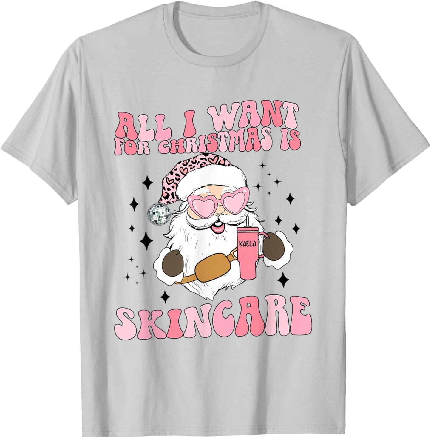 Retro Skincare Christmas Santa Esthetician Skin Therapist T-Shirt - T-Shirt | Ash