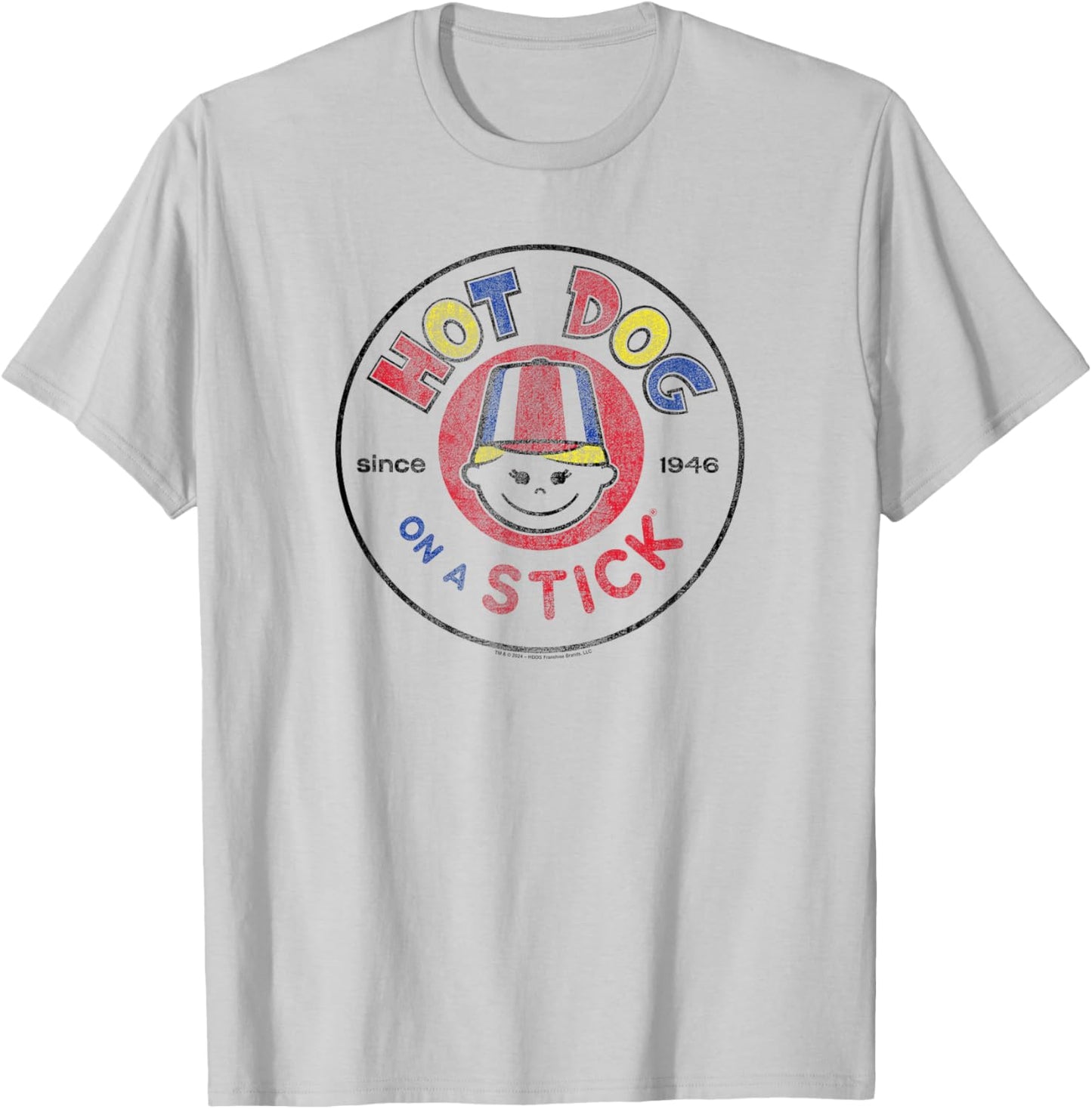 Ripple Junction x Hot Dog on a Stick Vintage Logo Fast Food Men Women T-Shirt - T-Shirt | Ash