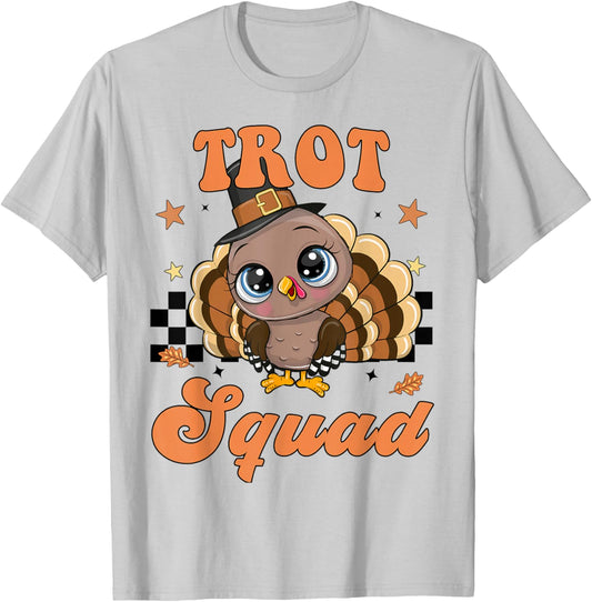 Girl Thanksgiving Turkey Trot Squad 2025 Running Outfit Gear T-Shirt - T-Shirt | Ash