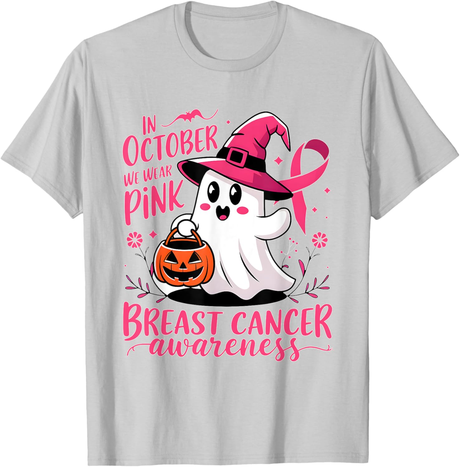 Breast Cancer Awareness Month In October We Wear Pink 2024 T-Shirt - T-Shirt | Ash