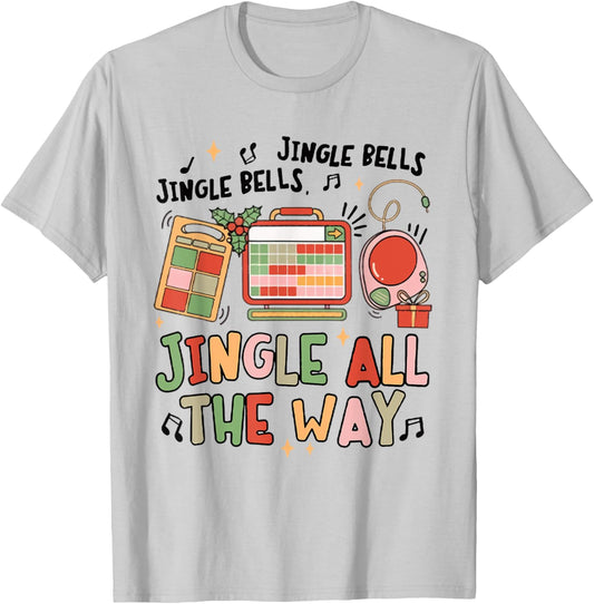 Speech Language Pathologist Christmas CCC SLP AAC ABA RBT T-Shirt - T-Shirt | Ash
