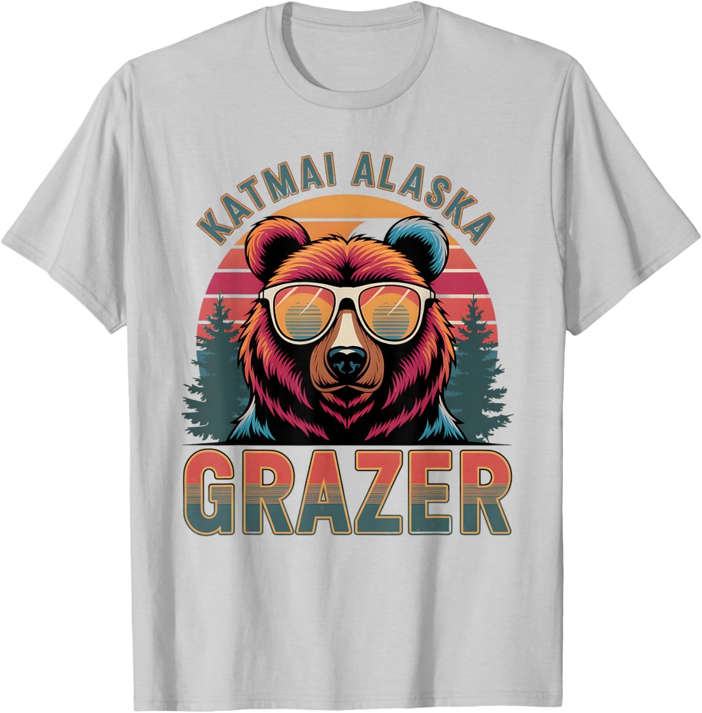 Funny Katmai Alaska Grazer Vintage Fat Bear Week 2025 T-Shirt - T-Shirt | Ash