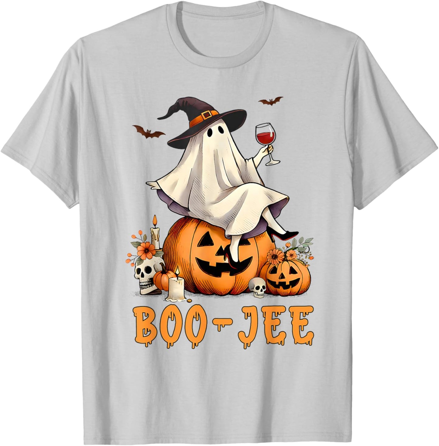 Funny Boo-Jee Ghost Halloween Boo Jee Ghost Spooky Season T-Shirt - T-Shirt | Ash
