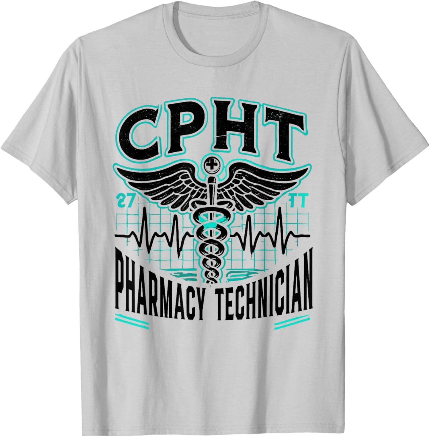 CPHT Pharmacy Technician Pharmacist Heartbeat T-Shirt - T-Shirt | Ash