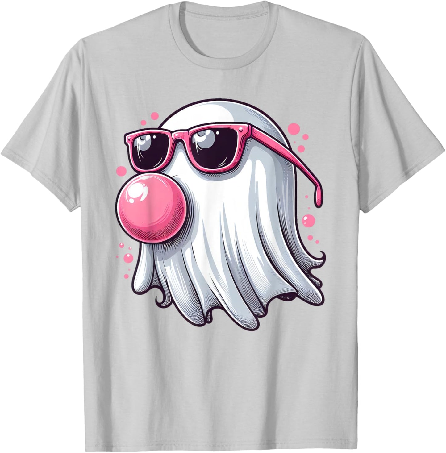Cute Ghost Bubble Gum Halloween Costume Men Women Kids T-Shirt - T-Shirt | Ash