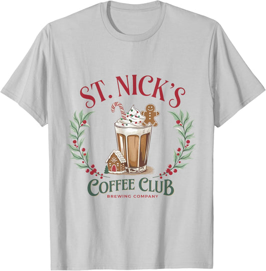 St Nicks Coffee Christmas Holiday Season Xmas T-Shirt - T-Shirt | Ash