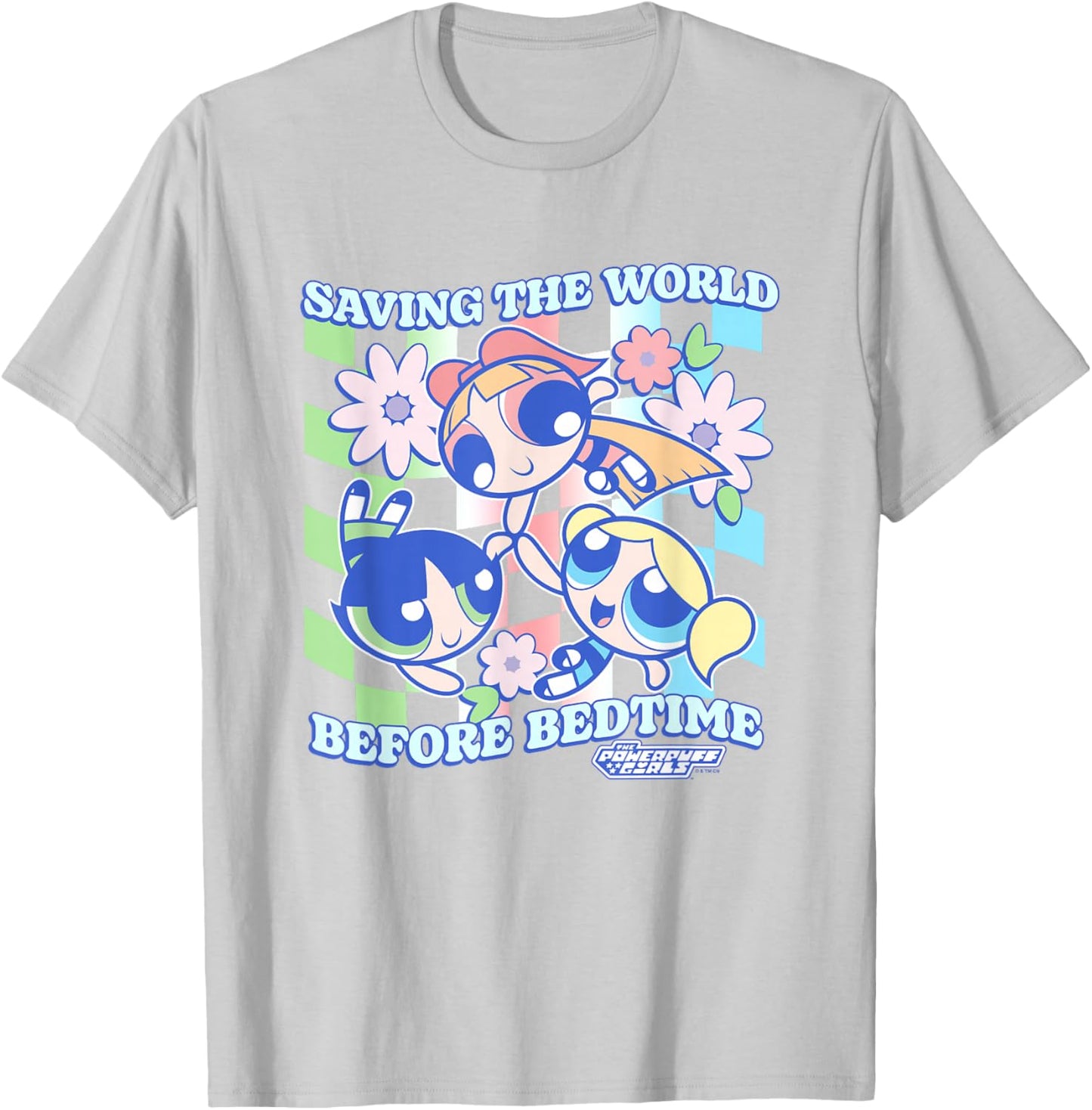 The Powerpuff Girls Saving The World Before Bedtime Vintage T-Shirt - T-Shirt | Ash
