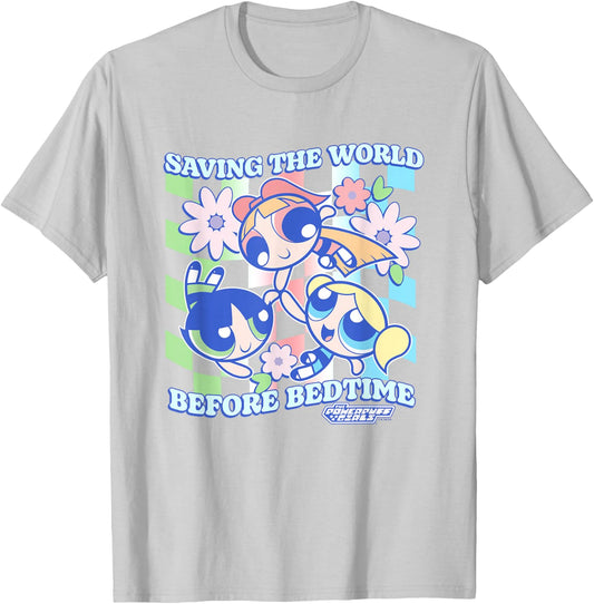 The Powerpuff Girls Saving The World Before Bedtime Vintage T-Shirt - T-Shirt | Ash