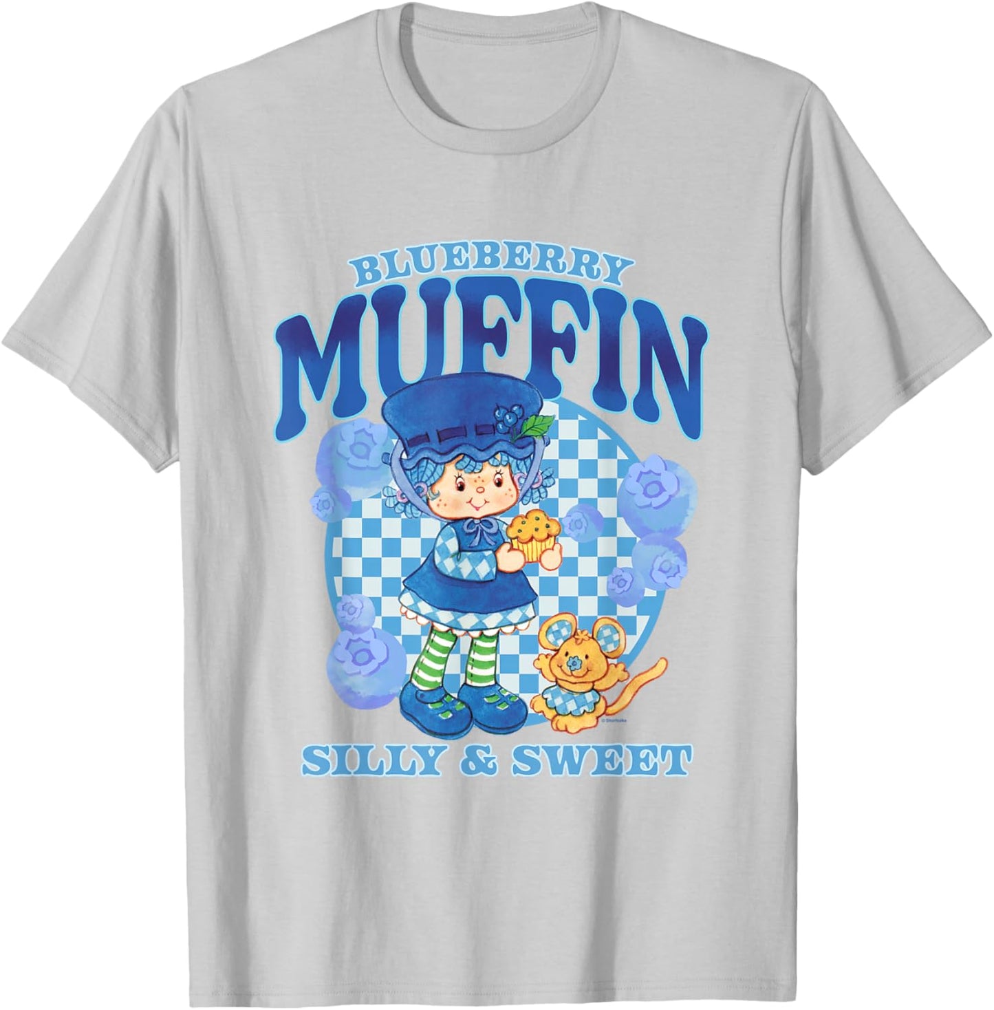 Strawberry Shortcake Blueberry Muffin Silly Sweet Retro Logo T-Shirt - T-Shirt | Ash