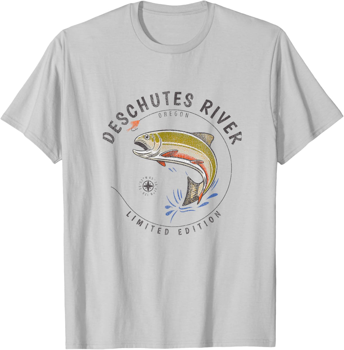 Deschutes River Oregon Fly Fishing Souvenir Deschutes River T-Shirt - T-Shirt | Ash