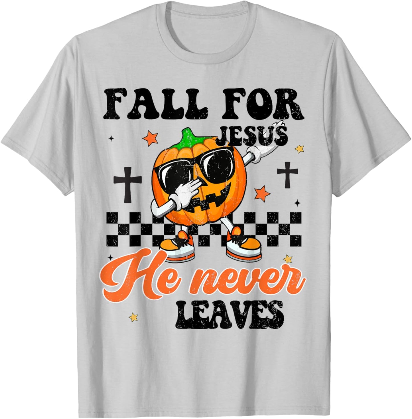 Fall Jesus He Never Leave Toddler Boy Christian Thanksgiving T-Shirt - T-Shirt | Ash