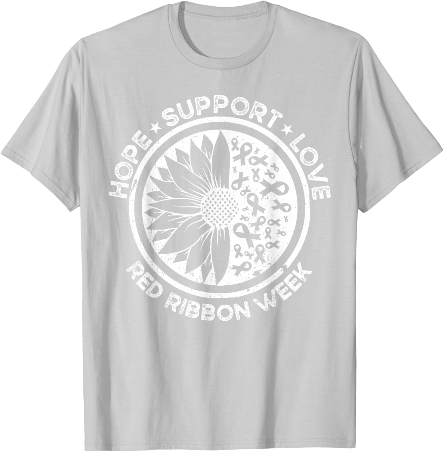 Red Ribbon Week T-Shirt - T-Shirt | Ash