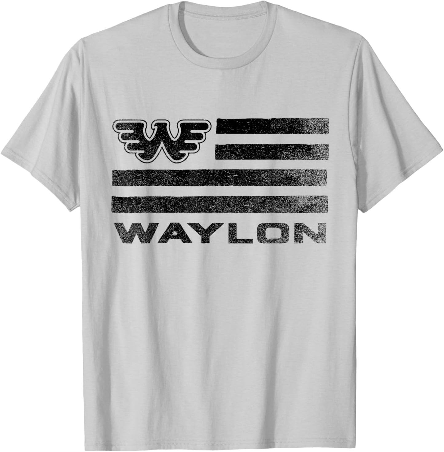 Waylon Jennings - Official Merchandise - Flag T-Shirt - T-Shirt | Ash