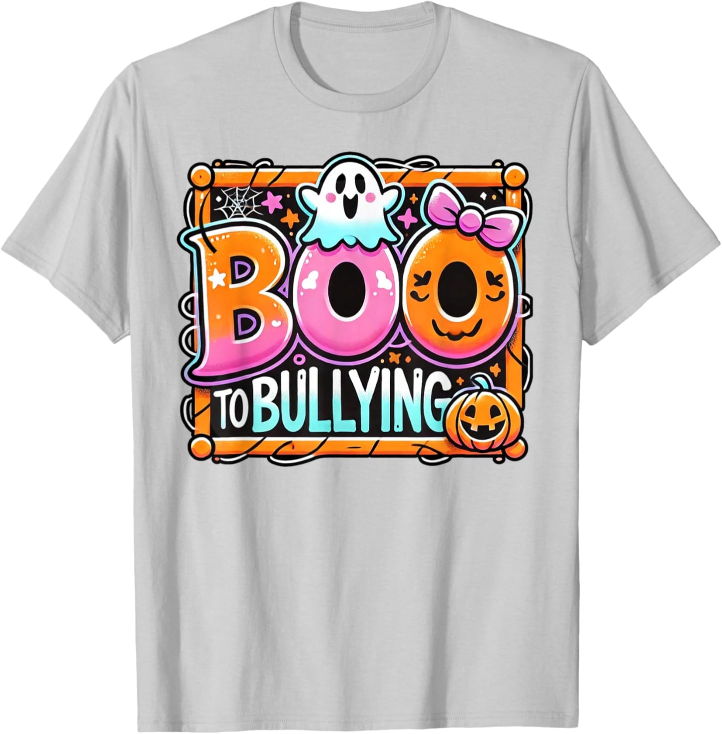 Boo To Bullying Shirt Unity Day Cute Ghost Halloween T-Shirt - T-Shirt | Ash