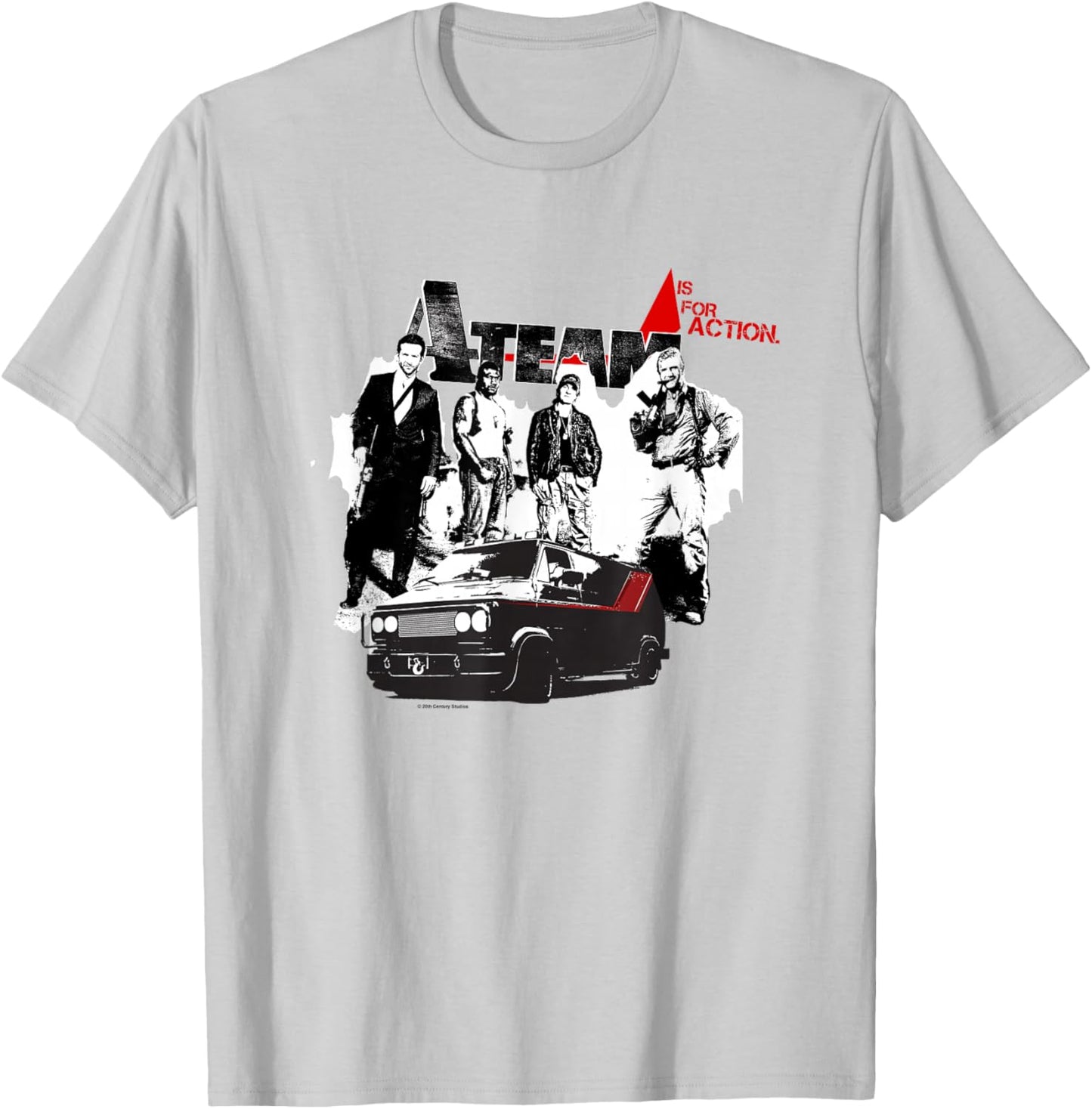 The A-Team A Is For Action Iconic Characters Retro Big Logo T-Shirt - T-Shirt | Ash