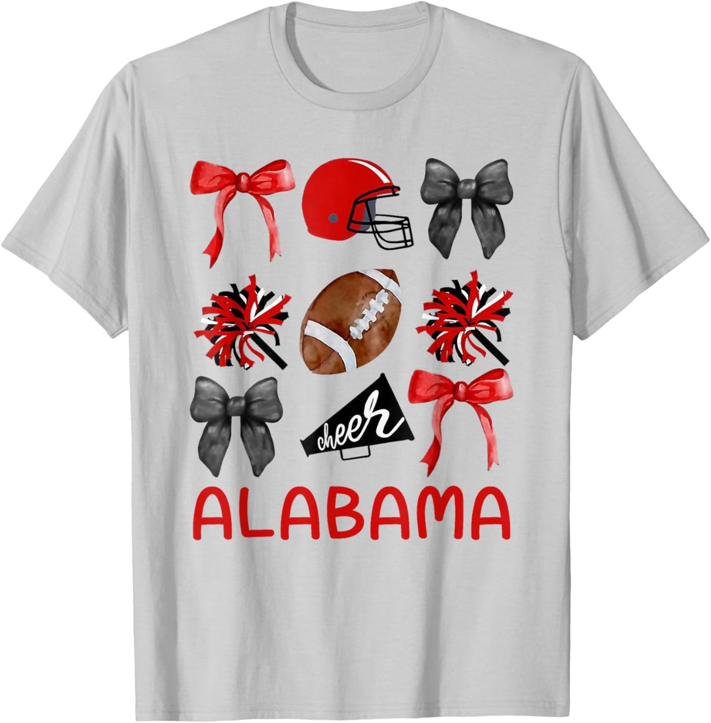 Alabama Women Toddler Girls Kids Sister Niece Coquette Bow T-Shirt - T-Shirt | Ash