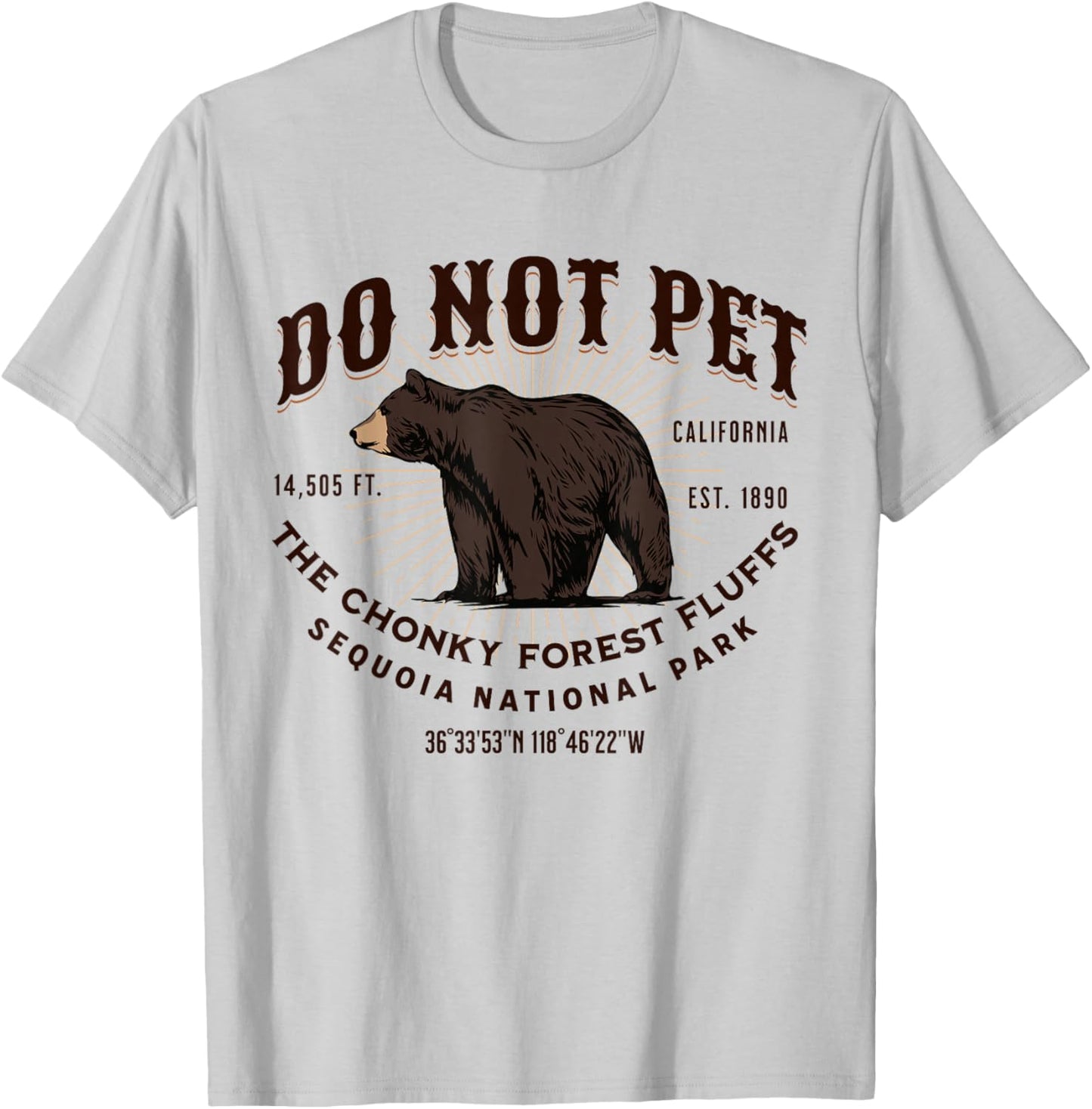 Sequoia National Park Black Bear Funny Souvenir T-Shirt - T-Shirt | Ash