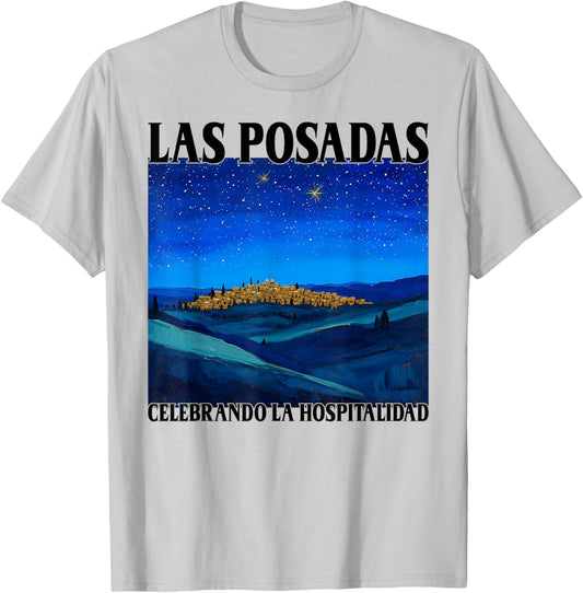 Las Posadas Celebrando la Hospitalidad Bethlehem Painting T-Shirt - T-Shirt | Ash