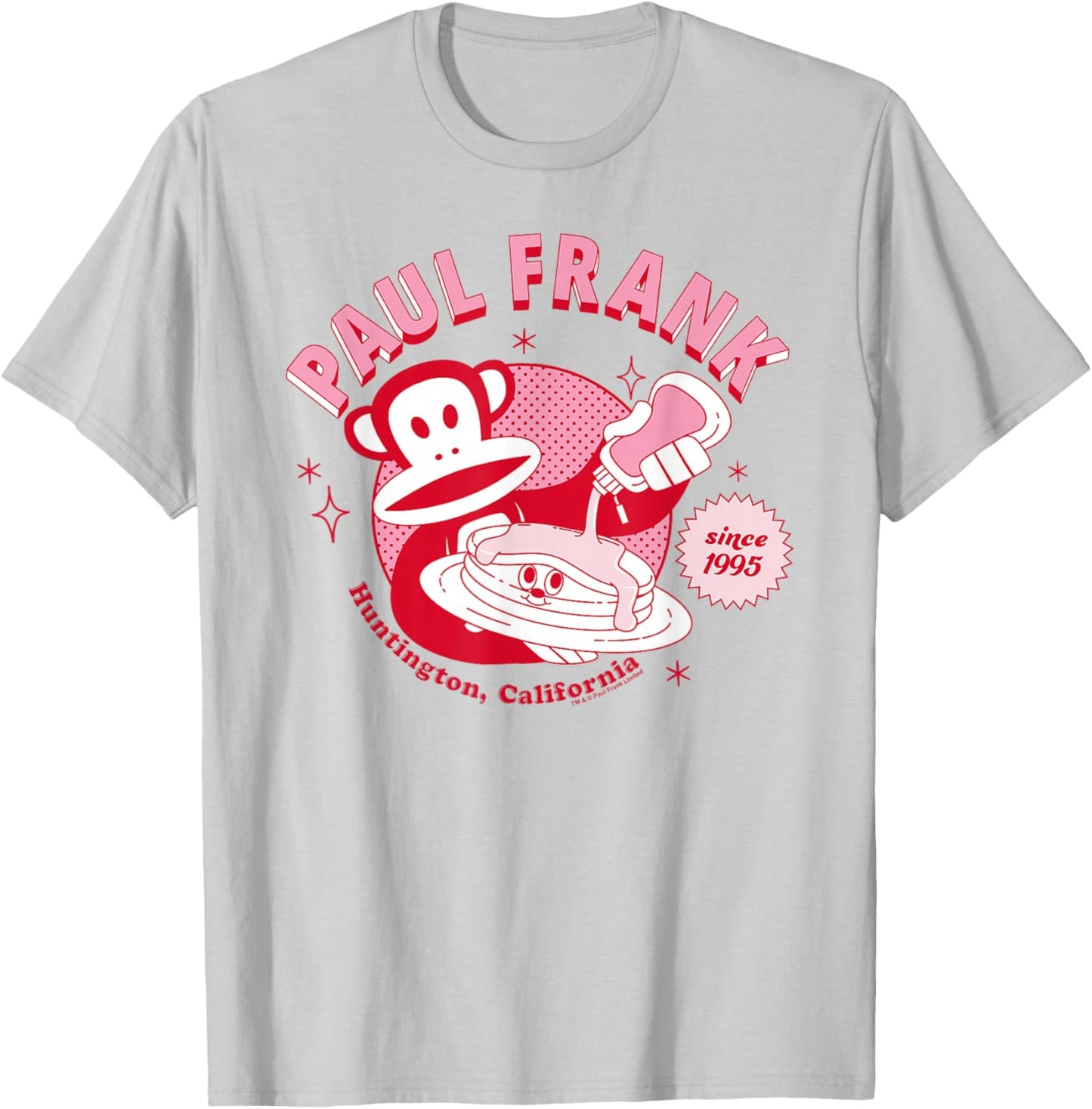 Paul Frank Breakfast Diner Pancakes Julius The Monkey T-Shirt - T-Shirt | Ash