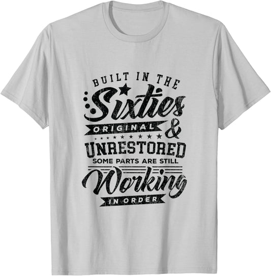 Retro 60th Birthday Built In The Sixties for Senior Citizens T-Shirt - T-Shirt | Ash