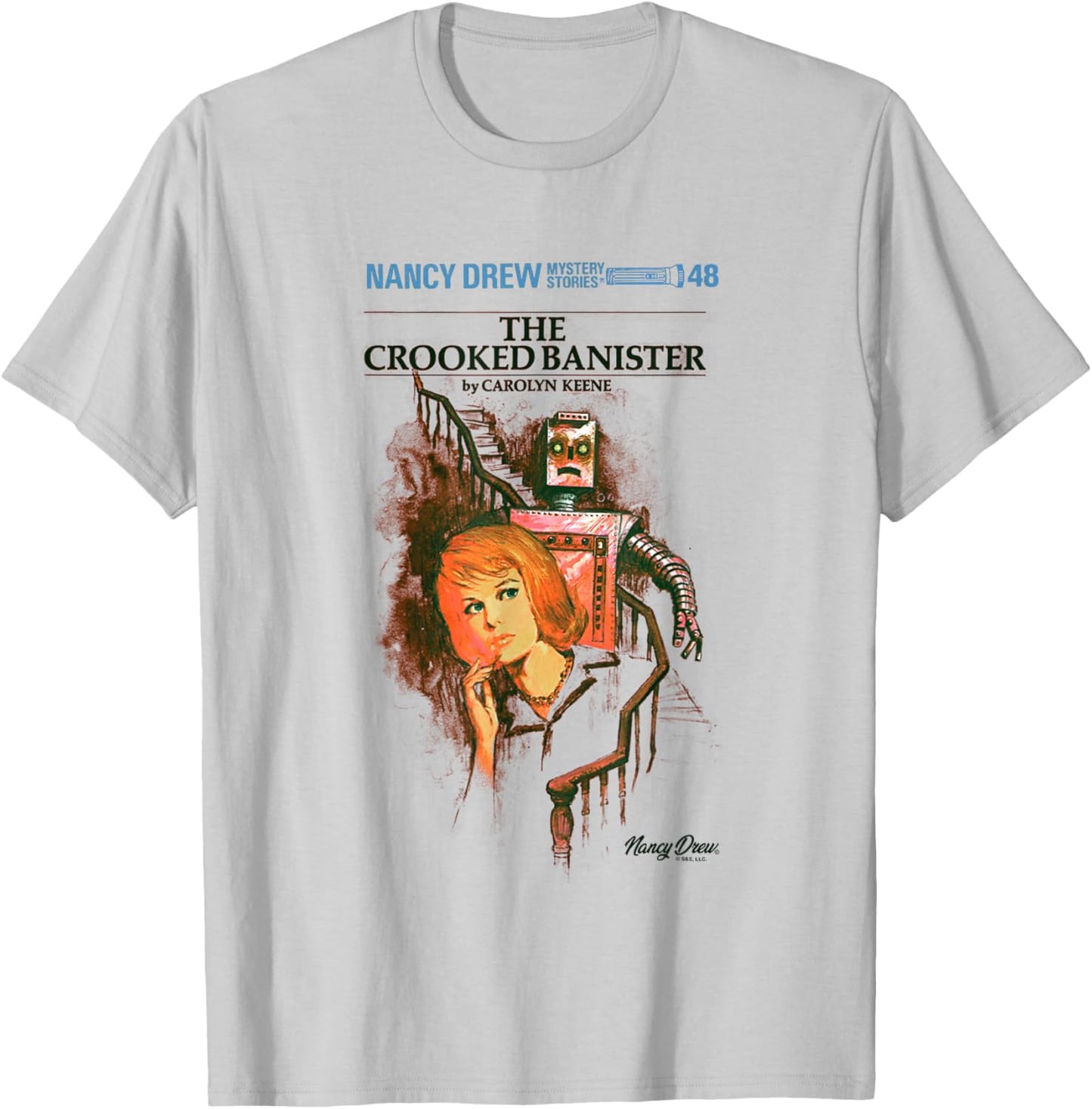 Nancy Drew The Crooked Banister By Carolyn Keene Retro Logo T-Shirt - T-Shirt | Ash