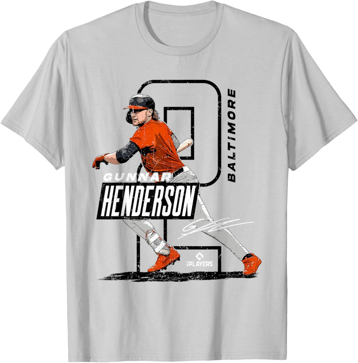License Champs | Gunnar Henderson Baltimore MLBPA - Orange, Small T-Shirt - T-Shirt | Ash