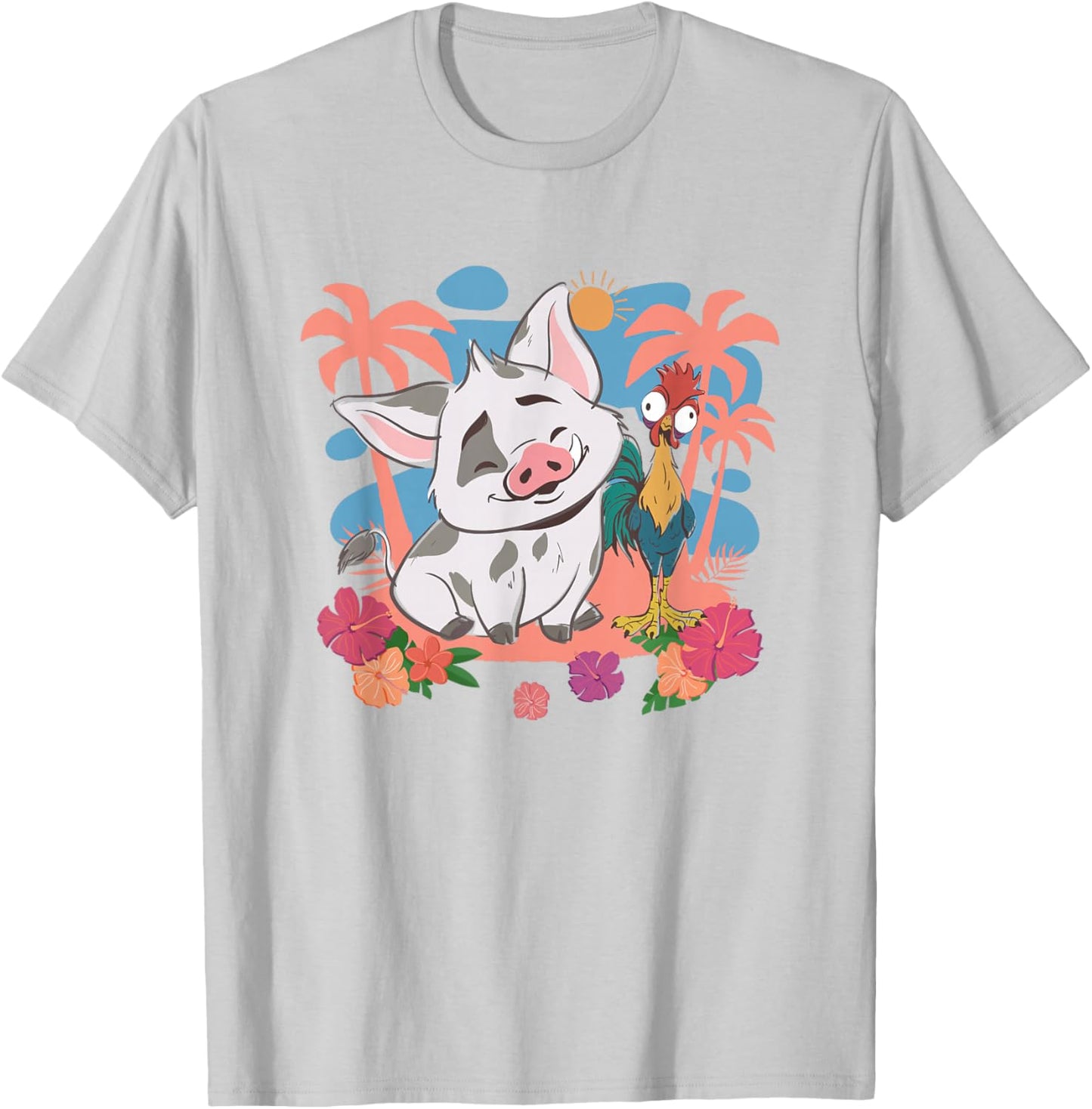 Disney Moana 2 Cute Pua HEI HEI Best Friends Tropical Logo T-Shirt - T-Shirt | Ash
