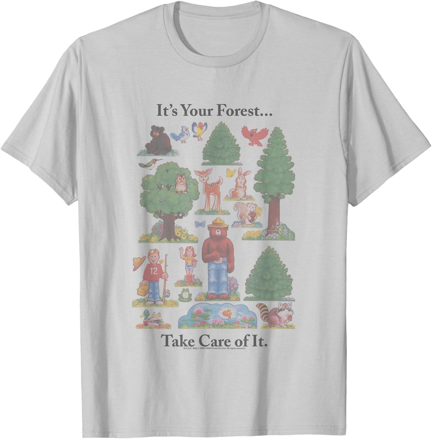Smokey Bear It's Your Forest Take Care Of It Vintage Style T-Shirt - T-Shirt | Ash
