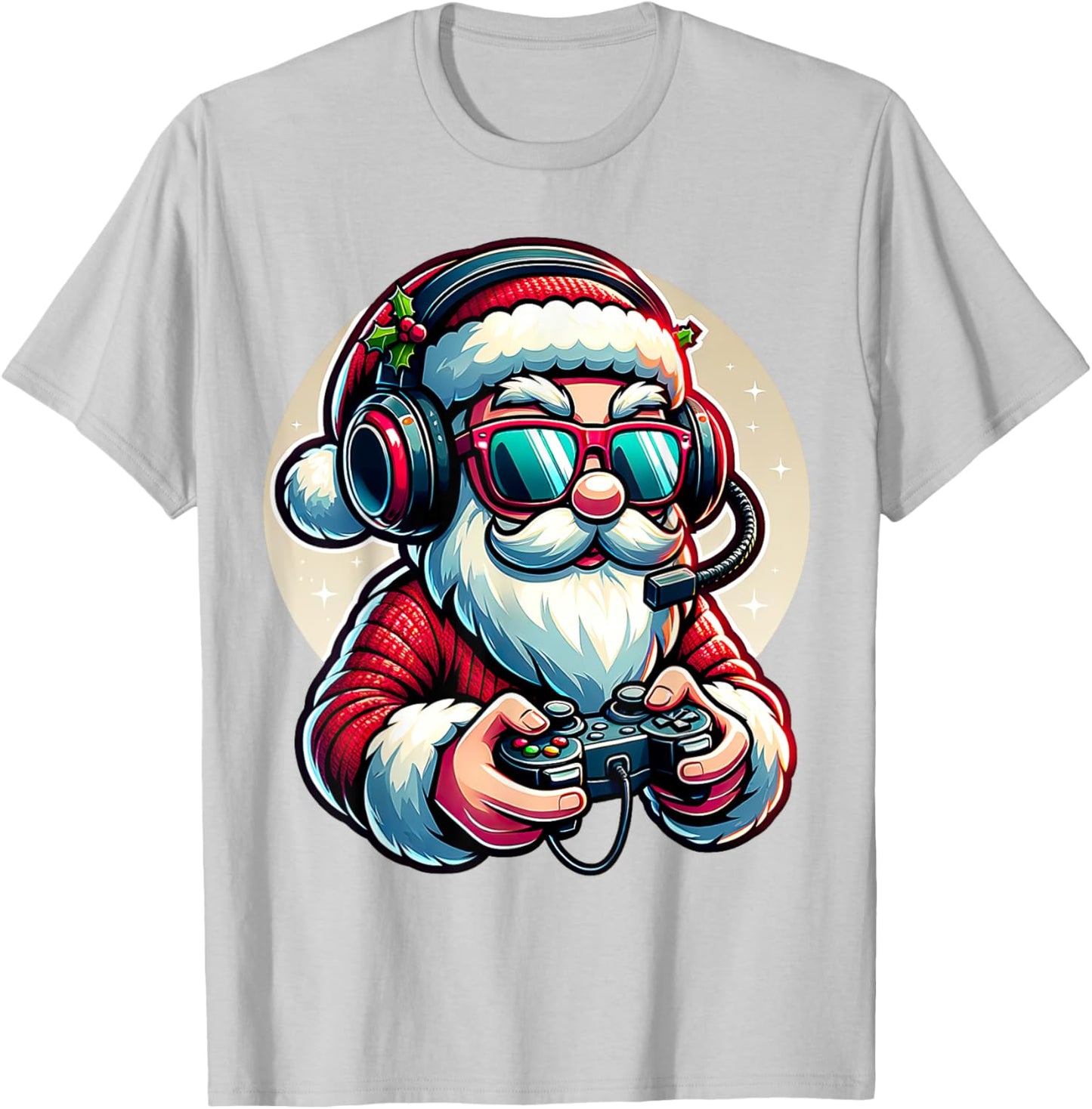Christmas Gamer Boys Video Game Santa Xmas T-Shirt - T-Shirt | Ash