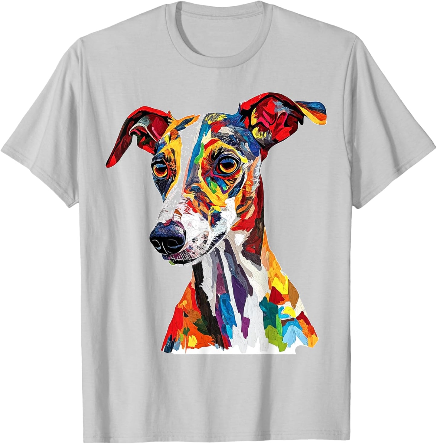 Whippet Dog Motif Pet Illustration Whippet T-Shirt - T-Shirt | Ash