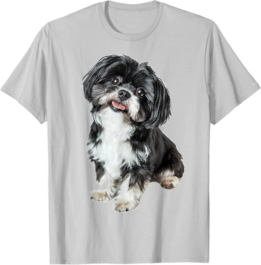 Shih Tzu Dog Motif Pet Artwork Shih Tzu Men Women Kids T-Shirt - T-Shirt | Ash