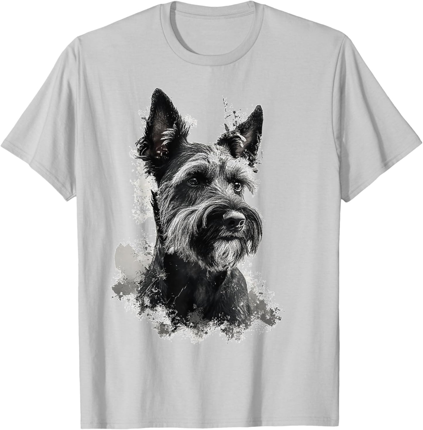 Schnauzer Dog Graphic Pet Art Schnauzer T-Shirt - T-Shirt | Ash