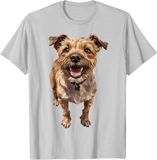 Border Terrier Dog Graphic Pet Illustration Border Terrier Women Kids T-Shirt - T-Shirt | Ash