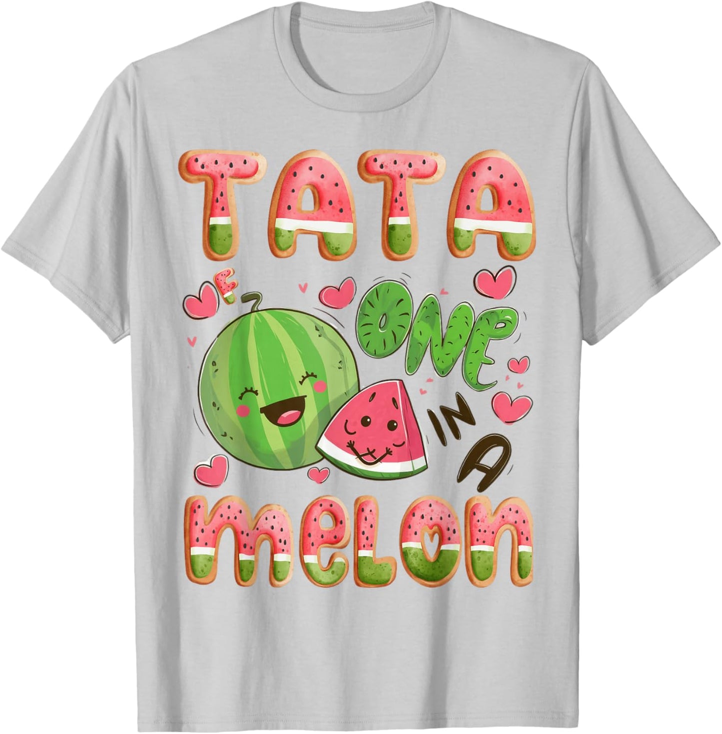 Tata Of One In A Melon 1St Birthday Watermelon Bday Party T-Shirt - T-Shirt | Ash