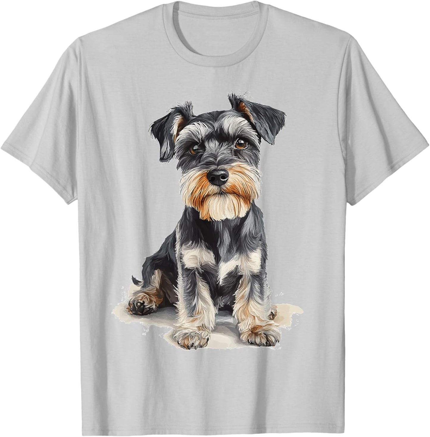 Miniature Schnauzer Dog Motif Pet Miniature Schnauzer Men Women Kids T-Shirt - T-Shirt | Ash