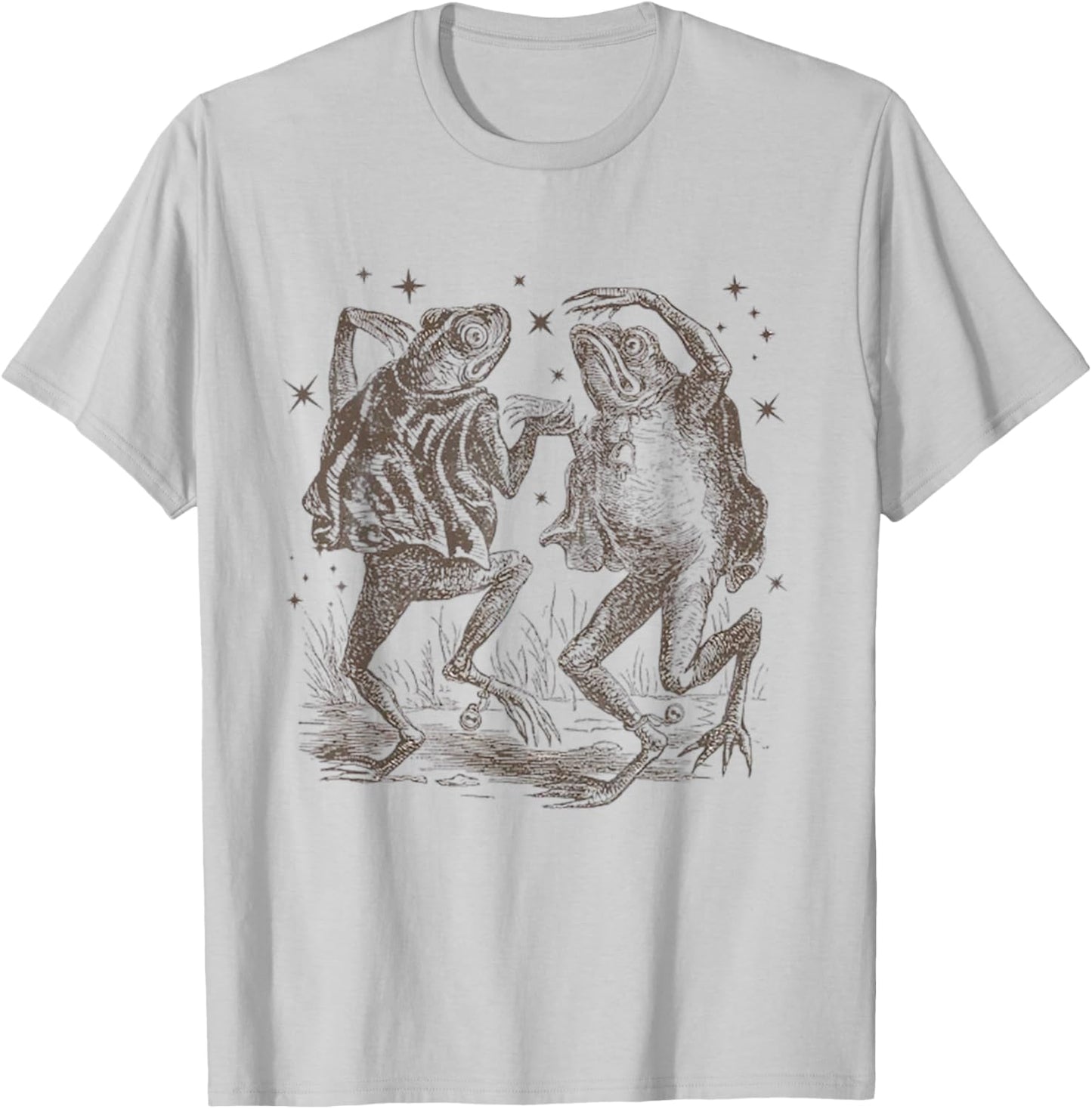 Dancing Frog Stars Vintage 90s Tattoo Style T-Shirt - T-Shirt | Ash
