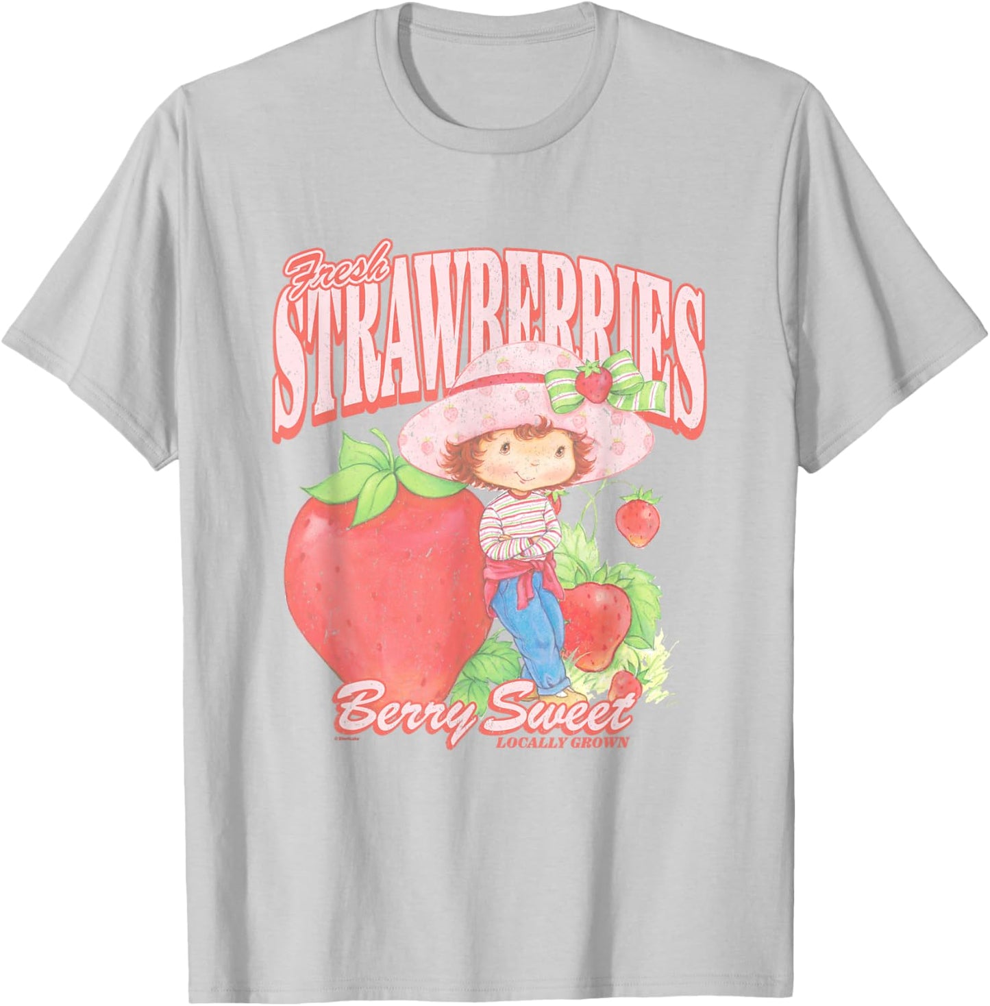Strawberry Shortcake Fresh Strawberries Berry Sweet Retro T-Shirt - T-Shirt | Ash