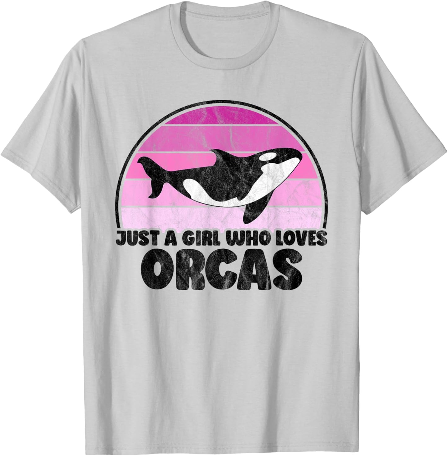 Just A Girl Who Loves Orcas - Orca Whale Retro Women T-Shirt - T-Shirt | Ash