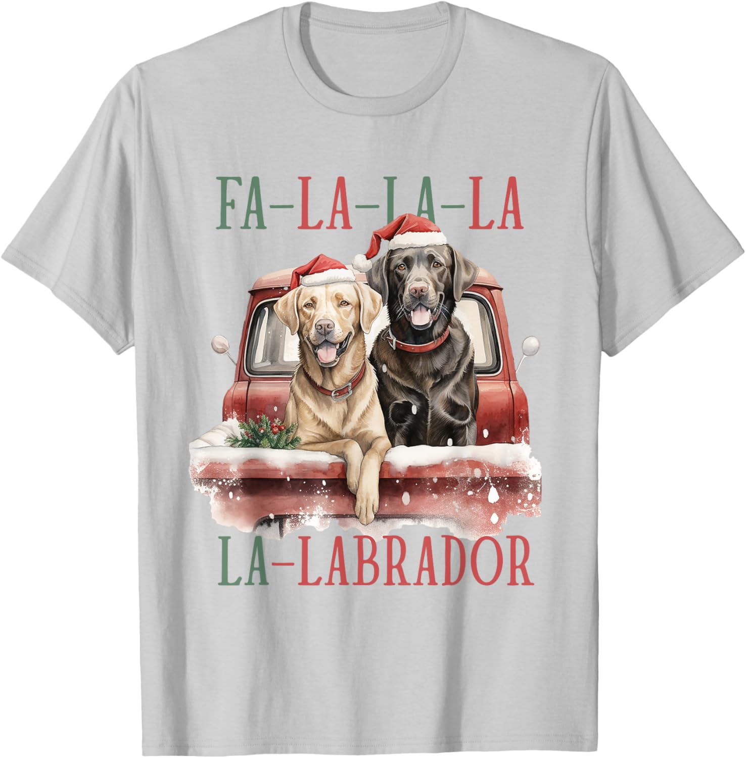 Labrador Dog Lover Christmas Xmas T-Shirt - T-Shirt | Ash