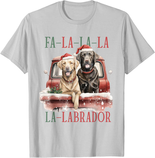 Labrador Dog Lover Christmas Xmas T-Shirt - T-Shirt | Ash