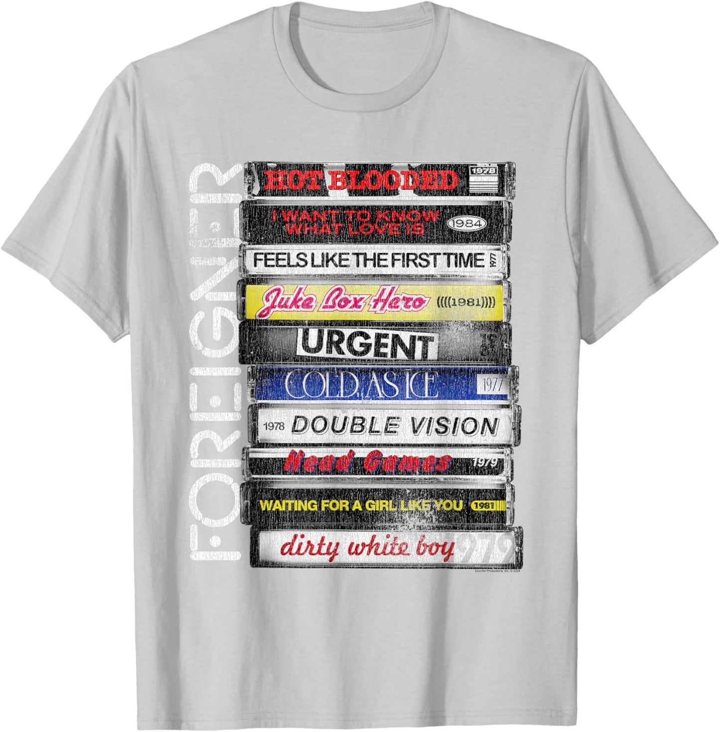 Foreigner Classic Hit Songs 80s Rock Band T-Shirt - T-Shirt | Ash