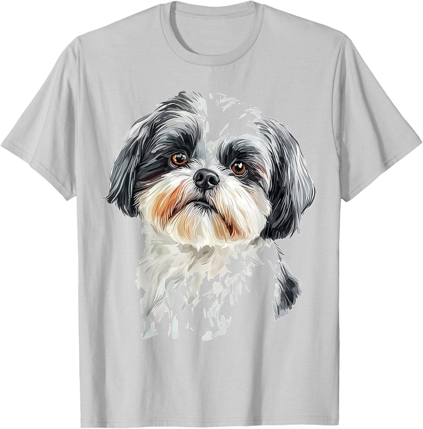 Shih Tzu Dog Motif Pet Art Shih Tzu T-Shirt - T-Shirt | Ash