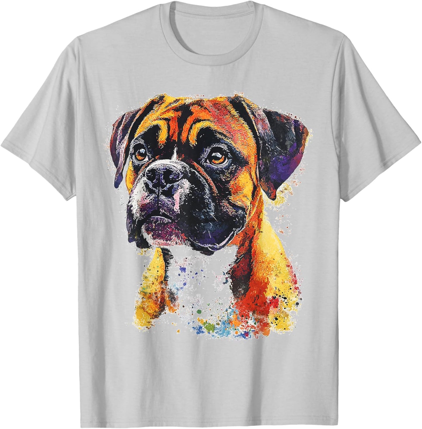 Boxer Dog Motif Pet Art Boxer Women Kids T-Shirt - T-Shirt | Ash