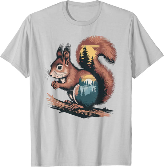 Squirrel Hunting Hiking Outdoor Camping Forest Men Women T-Shirt - T-Shirt | Ash