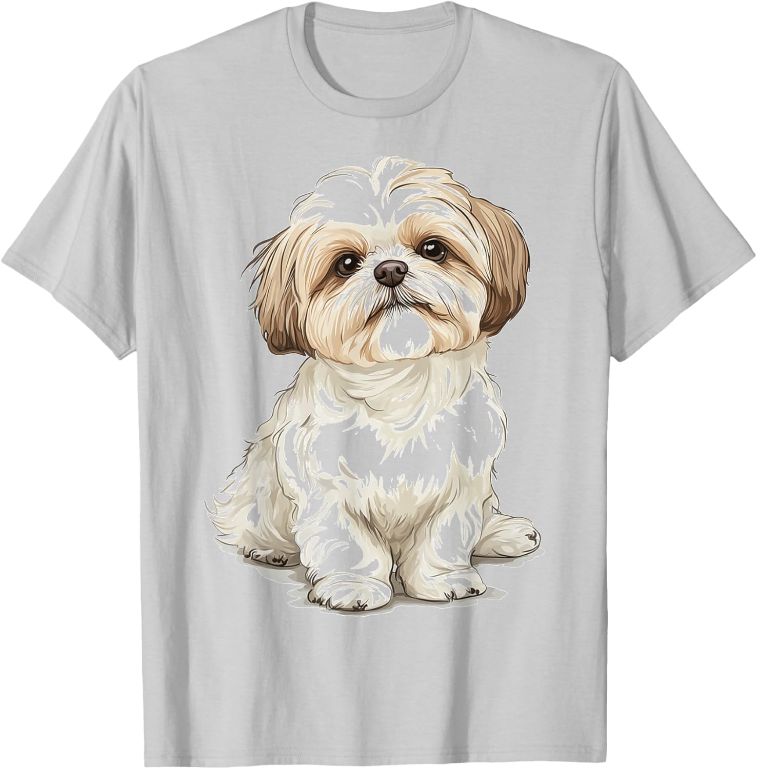 Shih Tzu Dog Motif Pet Artwork Shih Tzu T-Shirt - T-Shirt | Ash