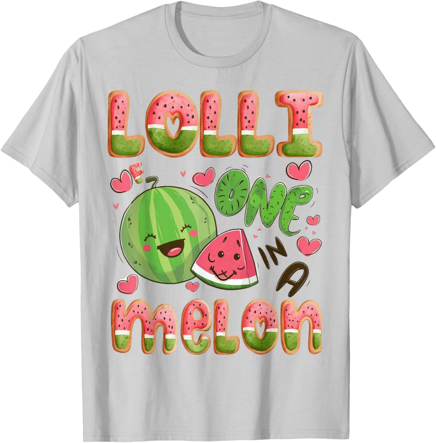 Lolli Of One In A Melon 1St Birthday Watermelon Bday Party T-Shirt - T-Shirt | Ash